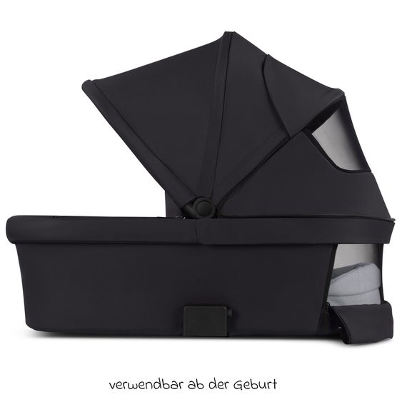 ABC Design Kombi-Kinderwagen Salsa 5 Run - inkl. Babywanne, Sportsitz, Wickeltasche, Regenschutz, Becherhalter & Sonnenschirm - Pure - Coal