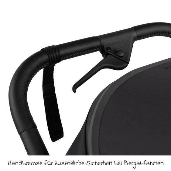 ABC Design Kombi-Kinderwagen Salsa 5 Run - inkl. Babywanne, Sportsitz, Wickeltasche, Regenschutz, Becherhalter & Sonnenschirm - Pure - Coal