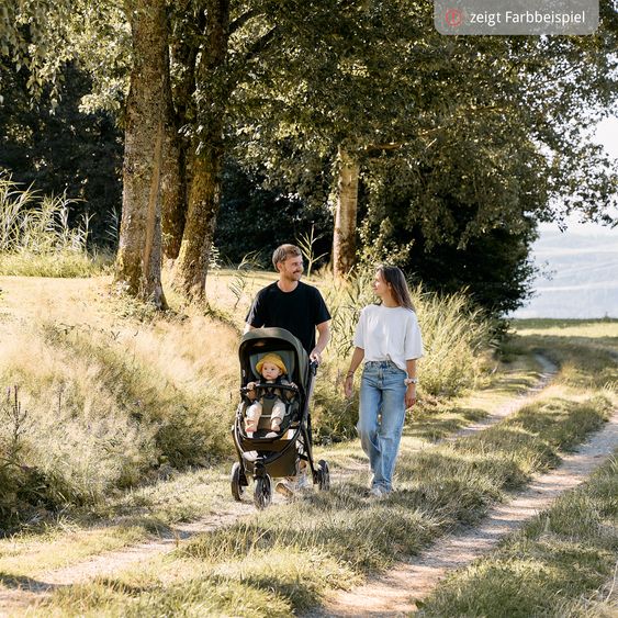 ABC Design Kombi-Kinderwagen Salsa 5 Run - inkl. Babywanne, Sportsitz, Wickeltasche, Regenschutz, Becherhalter & Sonnenschirm - Pure - Coal