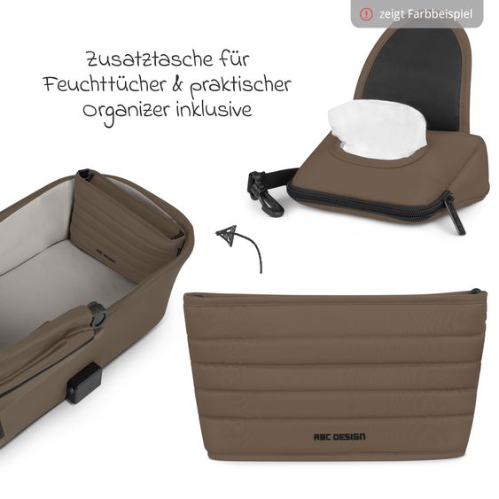 ABC Design Passeggino Samba 2 con navicella e seggiolino sportivo e pacchetto accessori XXL - Marrone scuro