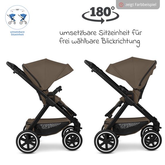 ABC Design Kombi-Kinderwagen Samba 2 inkl. Babywanne & Sportsitz mit XXL-Zubehörpaket - Dark Beige