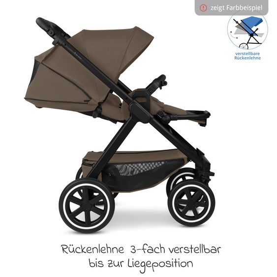 ABC Design Kombi-Kinderwagen Samba 2 inkl. Babywanne & Sportsitz mit XXL-Zubehörpaket - Dark Beige