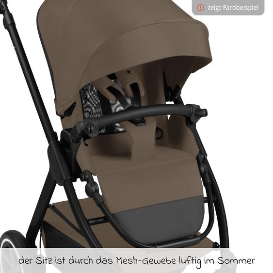 ABC Design Kombi-Kinderwagen Samba 2 inkl. Babywanne & Sportsitz mit XXL-Zubehörpaket - Dark Beige