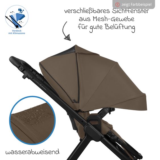 ABC Design Kombi-Kinderwagen Samba 2 inkl. Babywanne & Sportsitz mit XXL-Zubehörpaket - Dark Beige