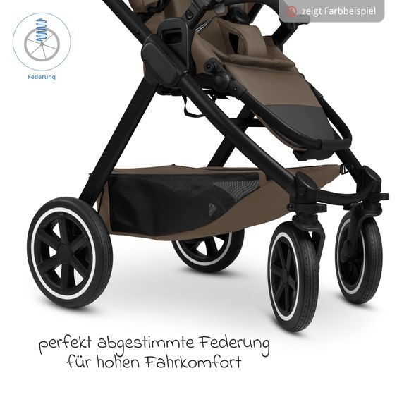 ABC Design Kombi-Kinderwagen Samba 2 inkl. Babywanne & Sportsitz mit XXL-Zubehörpaket - Dark Beige