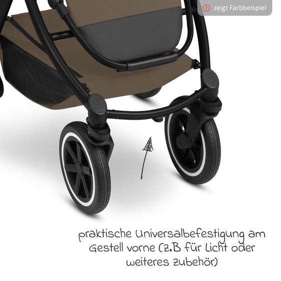 ABC Design Passeggino Samba 2 con navicella e seggiolino sportivo e pacchetto accessori XXL - Marrone scuro