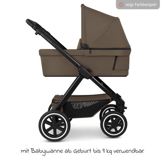 ABC Design Kombi-Kinderwagen Samba 2 inkl. Babywanne & Sportsitz mit XXL-Zubehörpaket - Dark Beige