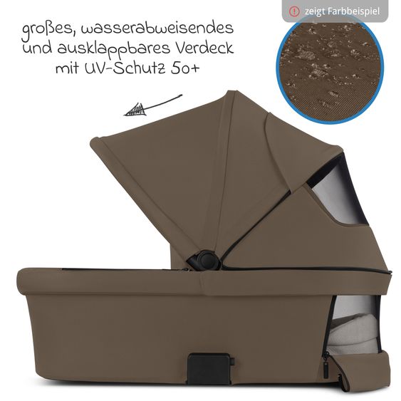 ABC Design Samba 2 baby carriage incl. carrycot & sports seat with XXL accessory pack - Dark Brown