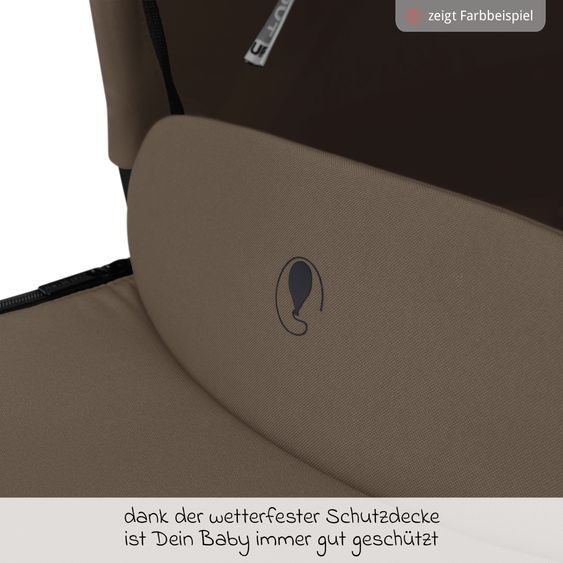 ABC Design Kombi-Kinderwagen Samba 2 inkl. Babywanne & Sportsitz mit XXL-Zubehörpaket - Dark Beige