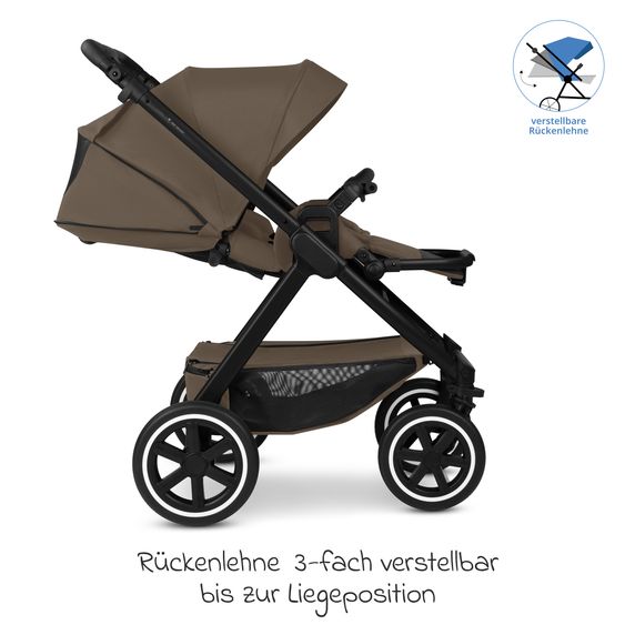 ABC Design Kombi-Kinderwagen Samba 2 inkl. Babywanne & Sportsitz mit XXL-Zubehörpaket - Dark Beige