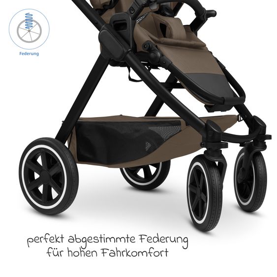 ABC Design Kombi-Kinderwagen Samba 2 inkl. Babywanne & Sportsitz mit XXL-Zubehörpaket - Dark Beige