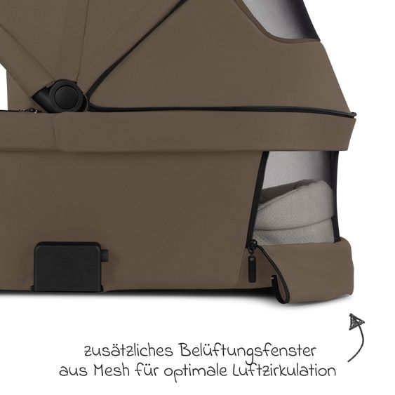 ABC Design Kombi-Kinderwagen Samba 2 inkl. Babywanne & Sportsitz mit XXL-Zubehörpaket - Dark Beige