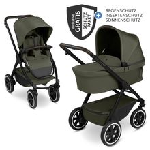 Kombi-Kinderwagen Samba 2 inkl. Babywanne & Sportsitz mit XXL-Zubehörpaket - Pure - Avocado