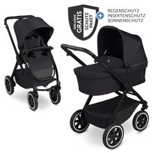 Kombi-Kinderwagen Samba 2 inkl. Babywanne & Sportsitz mit XXL-Zubehörpaket - Pure - Coal