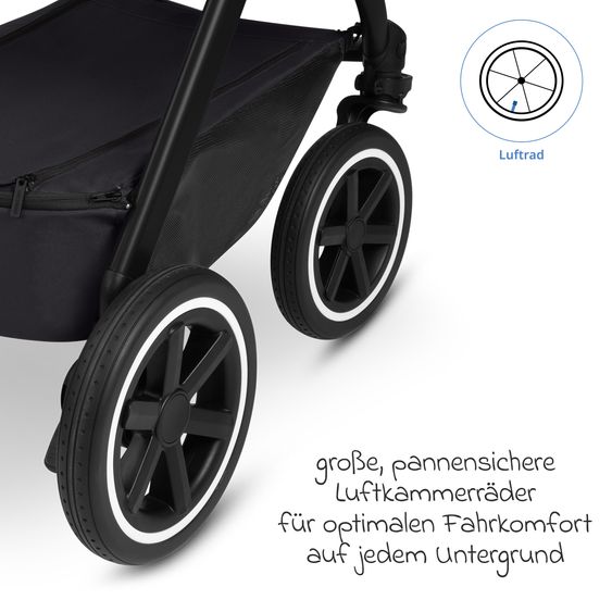 ABC Design Samba 2 baby carriage incl. carrycot & sports seat with XXL accessory pack - Pure - Coal