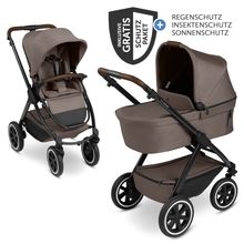 Kombi-Kinderwagen Samba 2 inkl. Babywanne & Sportsitz mit XXL-Zubehörpaket - Pure - Nature