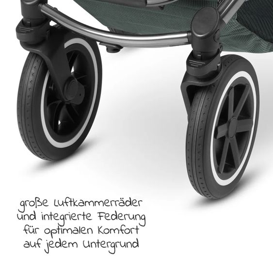 ABC Design Kombi-Kinderwagen Samba - inkl. Babywanne & Sportsitz mit XXL Zubehörpaket - Aloe