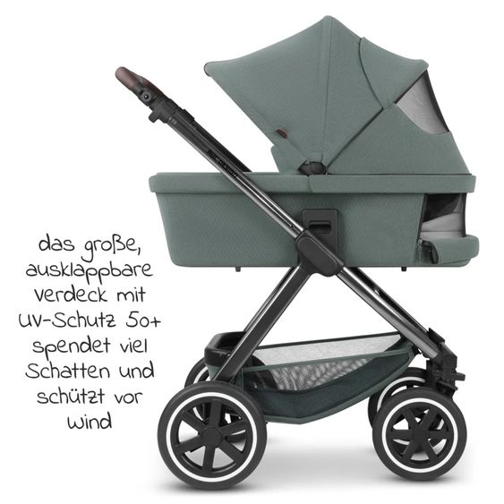 ABC Design Kombi-Kinderwagen Samba - inkl. Babywanne & Sportsitz mit XXL Zubehörpaket - Aloe