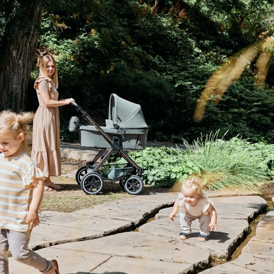 ABC Design Kombi-Kinderwagen Samba - inkl. Babywanne & Sportsitz mit XXL Zubehörpaket - Aloe