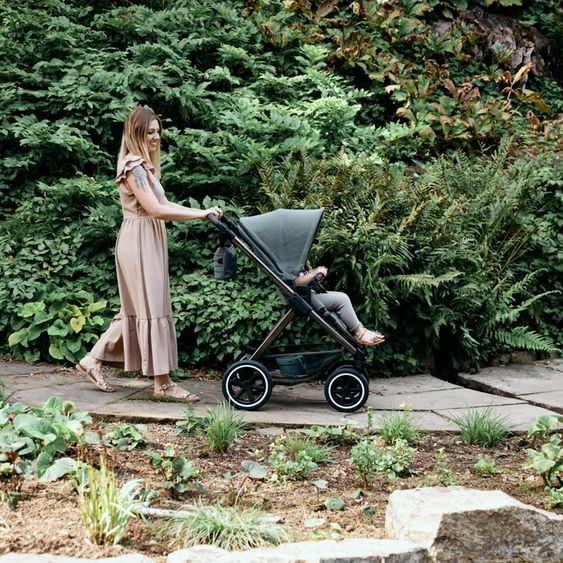 ABC Design Kombi-Kinderwagen Samba - inkl. Babywanne & Sportsitz mit XXL Zubehörpaket - Aloe