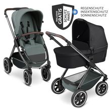 Combi stroller Samba - incl. Carrycot & Sports Seat with XXL Accessory Pack - Aloe