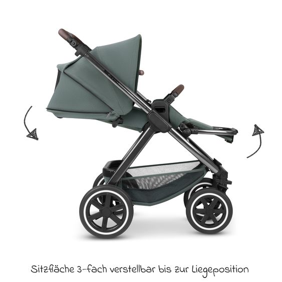 ABC Design Combi stroller Samba - incl. Carrycot & Sports Seat with XXL Accessory Pack - Aloe