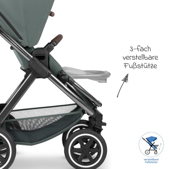 ABC Design Combi stroller Samba - incl. Carrycot & Sports Seat with XXL Accessory Pack - Aloe