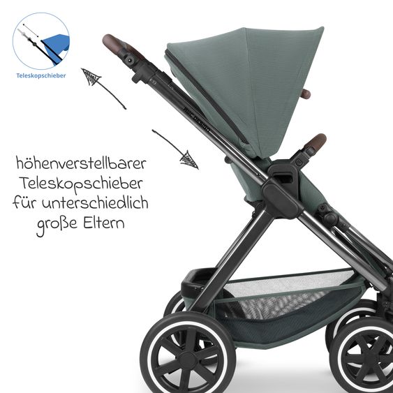 ABC Design Combi stroller Samba - incl. Carrycot & Sports Seat with XXL Accessory Pack - Aloe