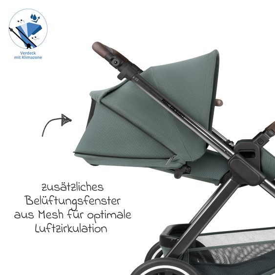 ABC Design Combi stroller Samba - incl. Carrycot & Sports Seat with XXL Accessory Pack - Aloe
