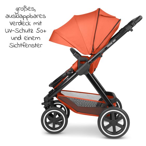 ABC Design Passeggino Samba - incluso navicella e seggiolino sportivo con pacchetto accessori XXL - Carota