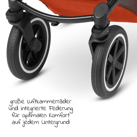 ABC Design Passeggino Samba - incluso navicella e seggiolino sportivo con pacchetto accessori XXL - Carota