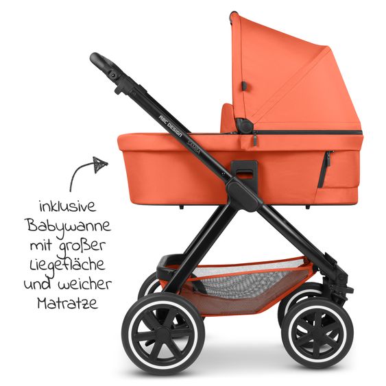 ABC Design Passeggino Samba - incluso navicella e seggiolino sportivo con pacchetto accessori XXL - Carota