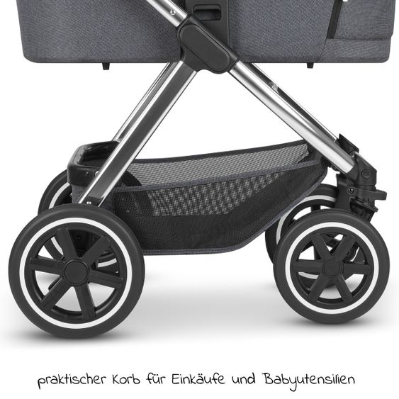 ABC Design Kombi-Kinderwagen Samba - inkl. Babywanne & Sportsitz mit XXL Zubehörpaket - Diamond Edition - Asphalt