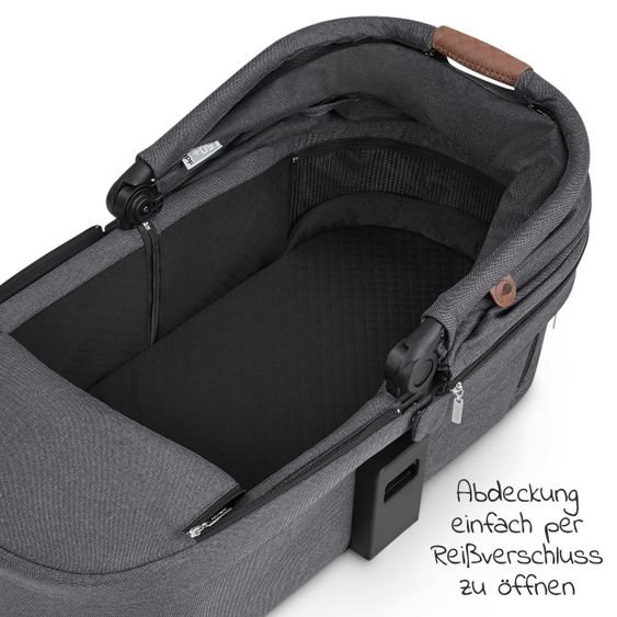 ABC Design Kombi-Kinderwagen Samba - inkl. Babywanne & Sportsitz mit XXL Zubehörpaket - Diamond Edition - Asphalt