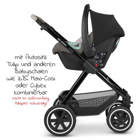 ABC Design Kombi-Kinderwagen Samba - inkl. Babywanne & Sportsitz mit XXL Zubehörpaket - Diamond Edition - Herb
