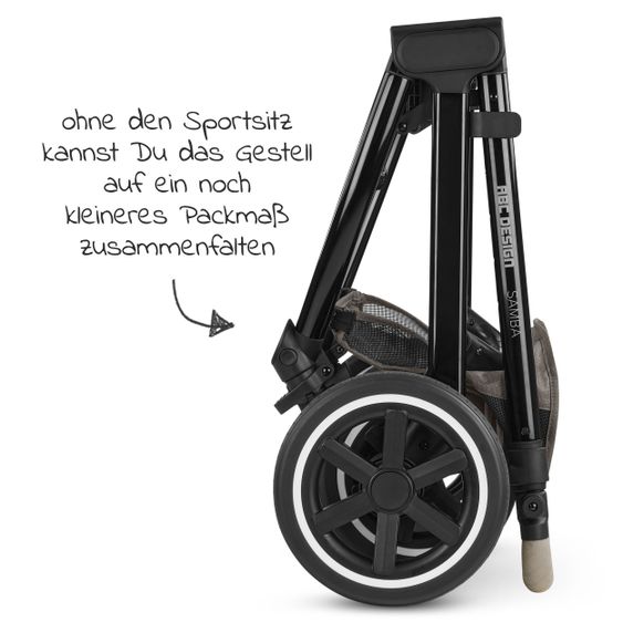 ABC Design Kombi-Kinderwagen Samba - inkl. Babywanne & Sportsitz mit XXL Zubehörpaket - Diamond Edition - Herb
