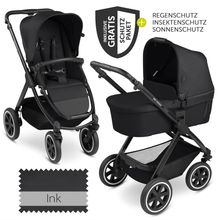 Samba baby carriage - incl. carrycot & sports seat with XXL accessory pack - Ink