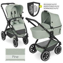 Samba baby carriage - incl. carrycot & sports seat with XXL accessory pack - Pine