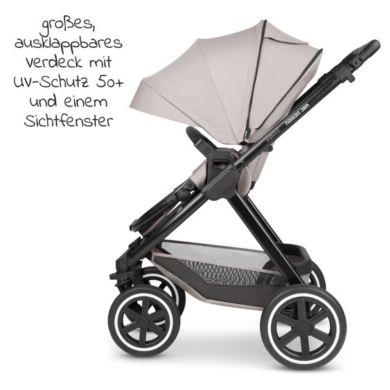 ABC Design Kombi-Kinderwagen Samba - inkl. Babywanne & Sportsitz mit XXL Zubehörpaket - Powder