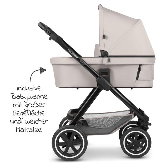 ABC Design Kombi-Kinderwagen Samba - inkl. Babywanne & Sportsitz mit XXL Zubehörpaket - Powder