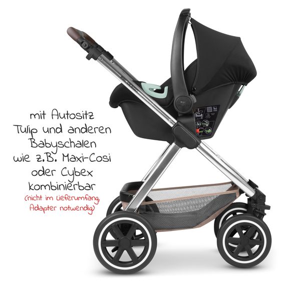ABC Design Kombi-Kinderwagen Samba - inkl. Babywanne & Sportsitz mit XXL Zubehörpaket - Pure Edition - Grain