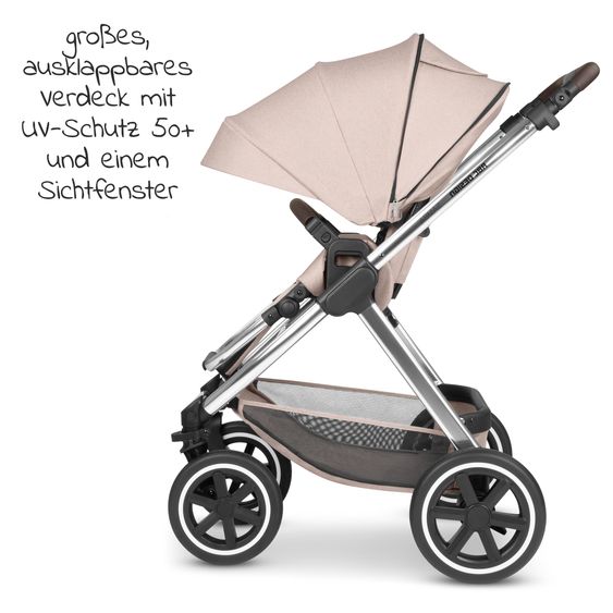 ABC Design Kombi-Kinderwagen Samba - inkl. Babywanne & Sportsitz mit XXL Zubehörpaket - Pure Edition - Grain
