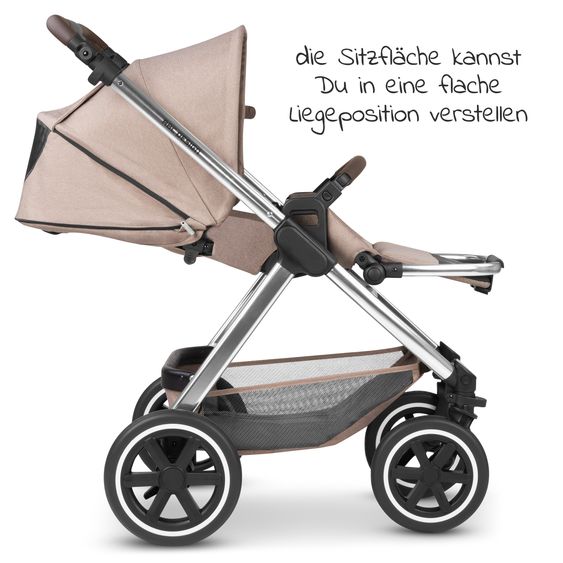 ABC Design Kombi-Kinderwagen Samba - inkl. Babywanne & Sportsitz mit XXL Zubehörpaket - Pure Edition - Grain