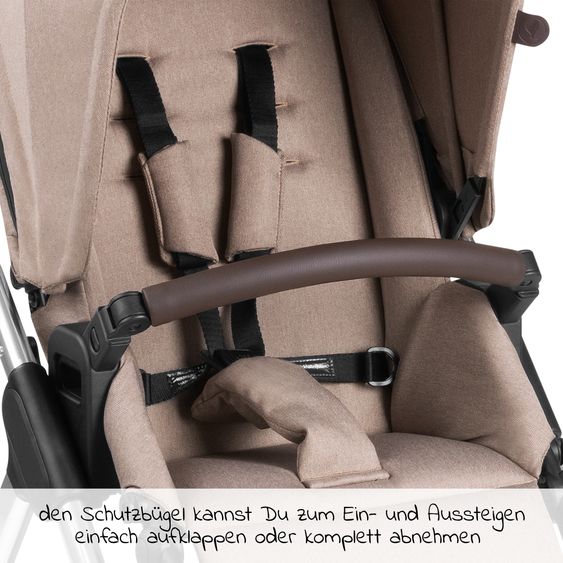 ABC Design Kombi-Kinderwagen Samba - inkl. Babywanne & Sportsitz mit XXL Zubehörpaket - Pure Edition - Grain