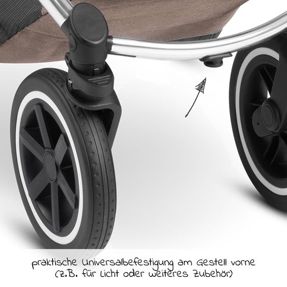 ABC Design Kombi-Kinderwagen Samba - inkl. Babywanne & Sportsitz mit XXL Zubehörpaket - Pure Edition - Grain