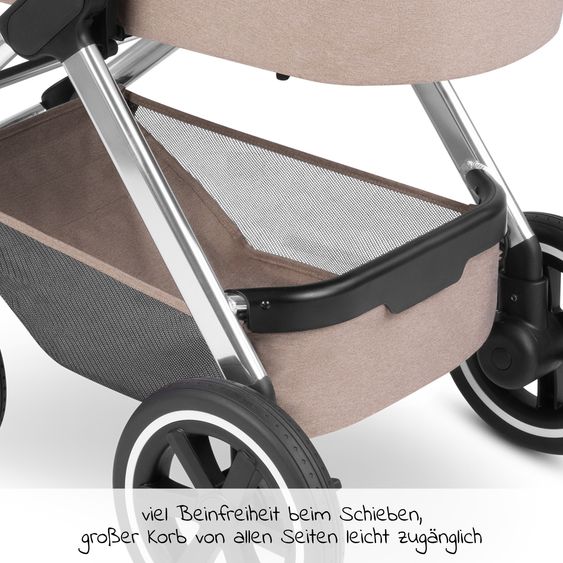 ABC Design Kombi-Kinderwagen Samba - inkl. Babywanne & Sportsitz mit XXL Zubehörpaket - Pure Edition - Grain