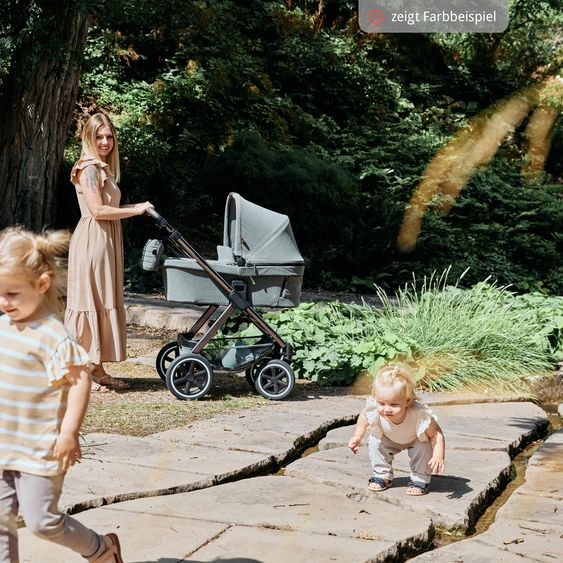ABC Design Kombi-Kinderwagen Samba - inkl. Babywanne & Sportsitz mit XXL Zubehörpaket - Pure Edition - Grain