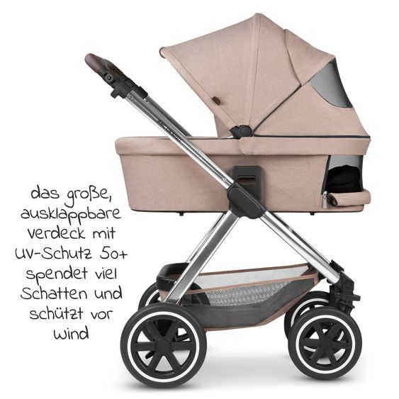 ABC Design Kombi-Kinderwagen Samba - inkl. Babywanne & Sportsitz mit XXL Zubehörpaket - Pure Edition - Grain