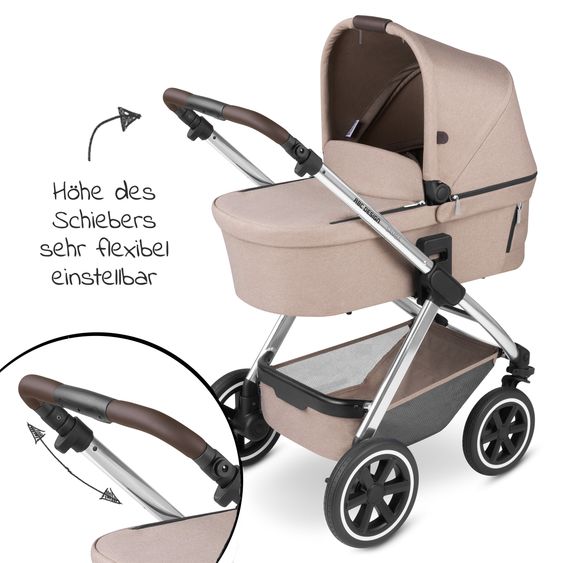 ABC Design Kombi-Kinderwagen Samba - inkl. Babywanne & Sportsitz mit XXL Zubehörpaket - Pure Edition - Grain