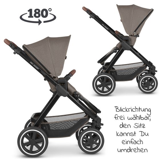 ABC Design Kombi-Kinderwagen Samba - inkl. Babywanne & Sportsitz mit XXL Zubehörpaket - Pure Edition - Nature
